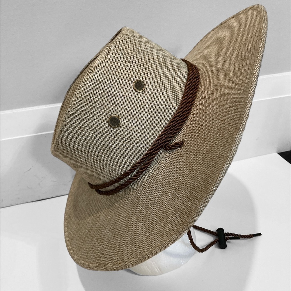 Brown Fedora Hat Lightweight brim Fedora Hat with adjustable string